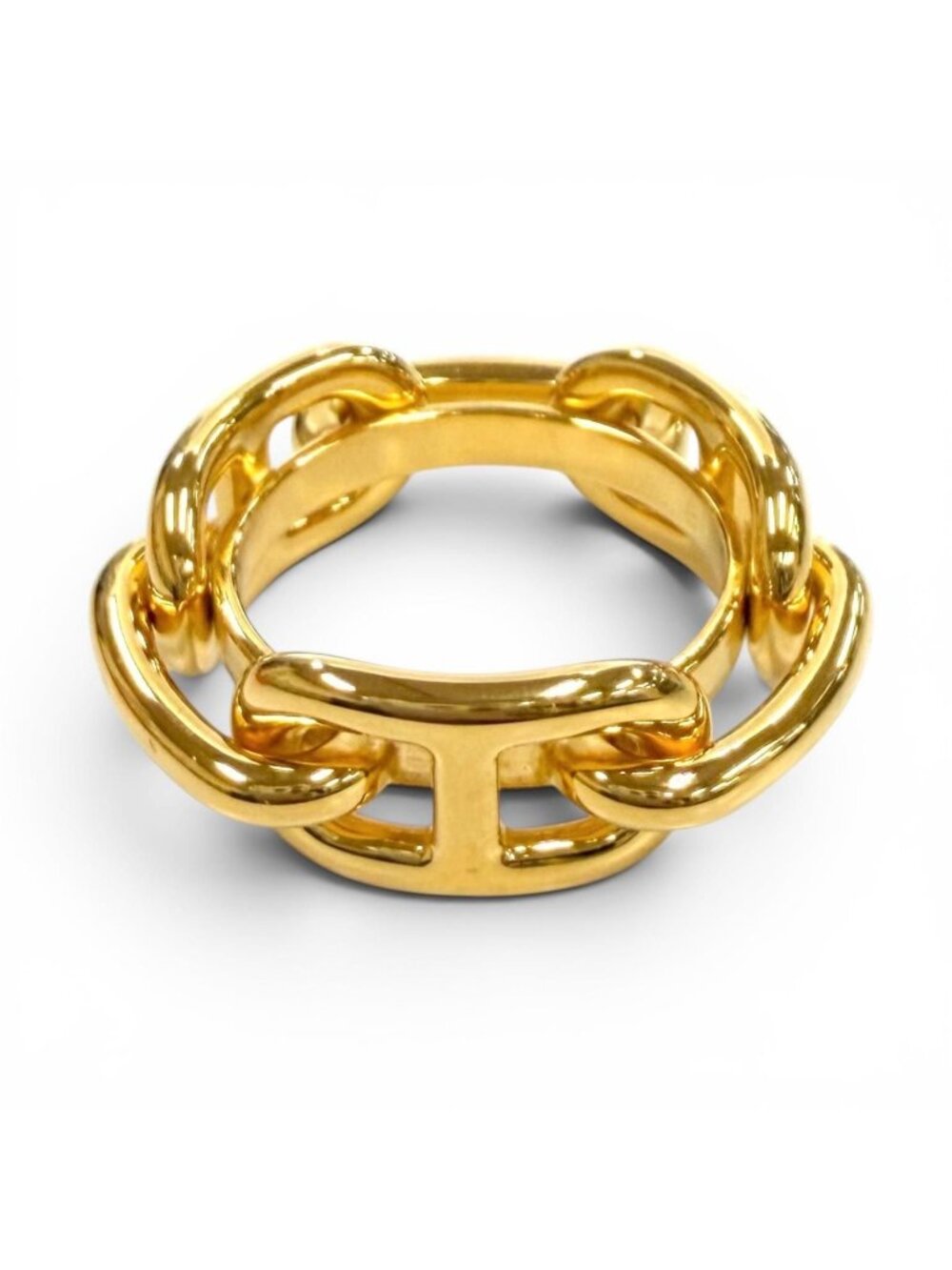 Hermes Regate Chaine D'ancre Scarf Ring Gold